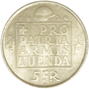 1936- 5 francs, Pièce commémorative, (argent)