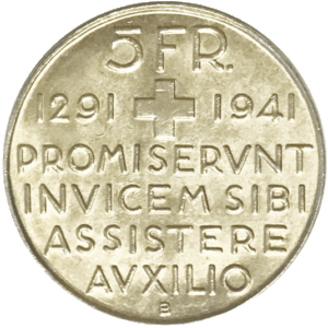 1941- 5 francs, Pièce commémorative, (argent)