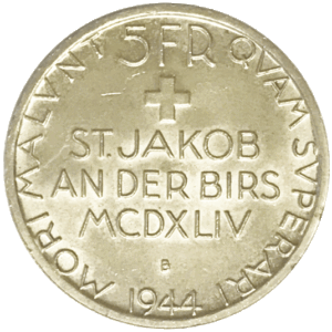 1944- 5 francs, Pièce commémorative, (argent)