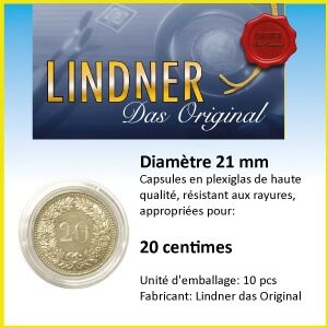 Capsules monnaies Ø intérieur 21 mm, paquet de 10