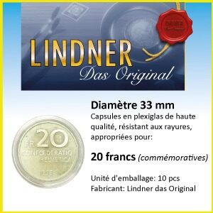 Capsules monnaies Ø intérieur 33 mm, paquet de 10