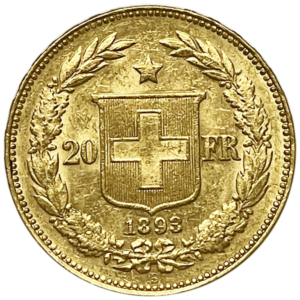 Vreneli d'or: 20 francs (Helvetia) 1893
