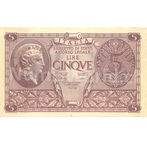 ITALIE 5 Lire 1944