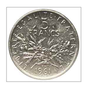 France, 5 francs 1961 Semeuse, argent