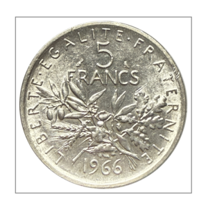 France, 5 francs 1966 Semeuse, argent
