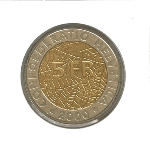 5.00 francs comm. 2000 (FDC) "150 ans du franc suisse"