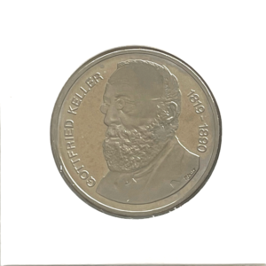 5.00 Francs comm. 1990 (FDC) ”Gottfried Keller, 1819-1890″