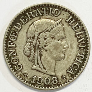 CH- 0,10 centimes, 1908, (s)