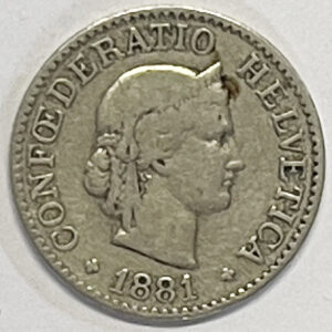 CH- 0,10 centimes, 1881, (s+)