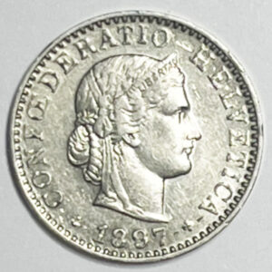CH-20 centimes, 1897, (ss)