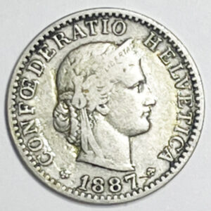 CH-20 centimes, 1887, (ss)