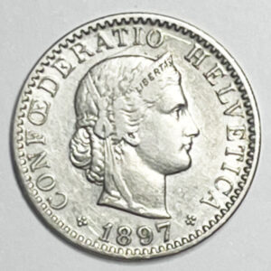 CH-20 centimes, 1897, (ss)