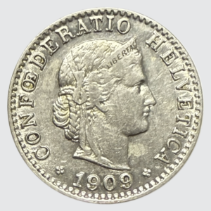 CH-20 centimes, 1909, (ss)