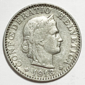 CH-20 centimes, 1913, (ss)