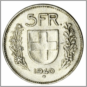 CH-5.00 Francs -1940 (ss+)