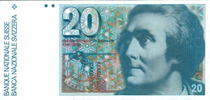 20 Francs, Horace-Bénédict de Saussure 1986