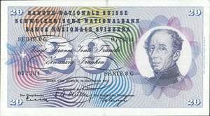 20 Francs, Général Henri Dufour 20.10.1957