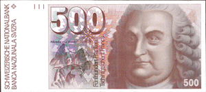 500 Francs, Albrecht von Haller 1986