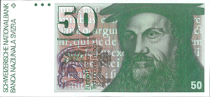 50 Francs, Konrad Gessner 1988