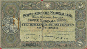 5 francs 1939, Guillaume Tell (B)