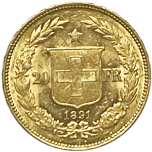 Vreneli d'or: 20 francs (Helvetia) 1891
