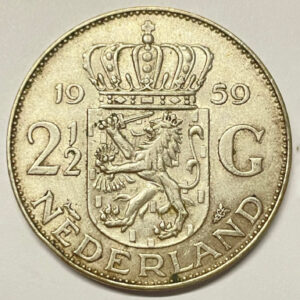 PAYS-BAS 2½ gulden argent 1959