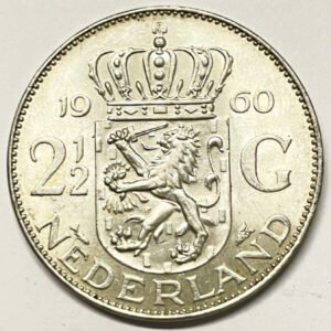 PAYS-BAS 2½ gulden argent 1960
