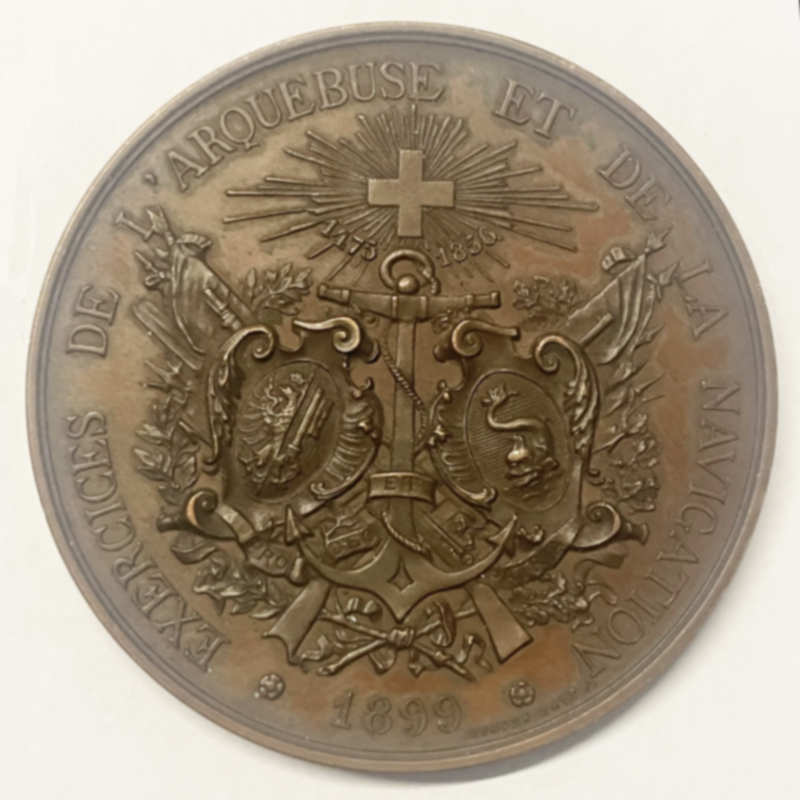 SUISSE, Genève MEDAILLE Jeu de l’ARQUEBUSE 1899 / RRR.