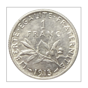 France, 1 Franc 1913 (ss) en argent