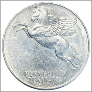 ITALIE 10 Lire “Pégase”  rameau d’olivier 1950 Rome - R