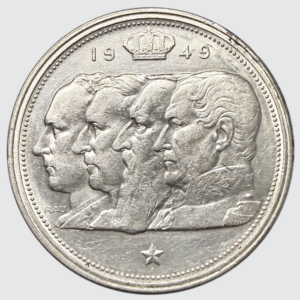 Belgique – 100 Francs 1949 - bustes des quatre rois de Belgique, légende flamande