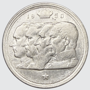 Belgique – 100 Francs 1950 - armes au lion / portraits des quatre rois de Belgique, légende française