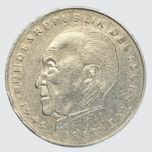 ALLEMAGNE 2 deutsche mark Konrad Adenauer 1969 (G)