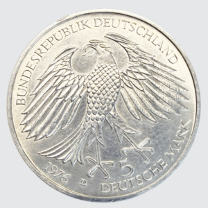 ALLEMAGNE 5 Mark 1976 (D) Argent