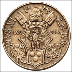 VATICAN 5 centimes Jubilé de Pie XI 1933-1934