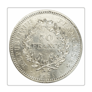 France, 50 Francs Hercule, 1978 en argent
